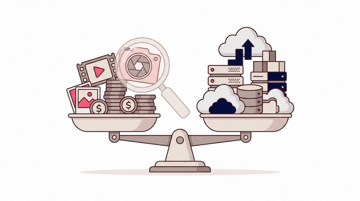 See what your images and videos cost, in dollars, next to the rest of your cloud bill