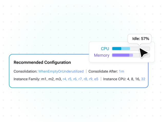 PerfectScale interface showing optimized Karpenter NodePool configuration settings