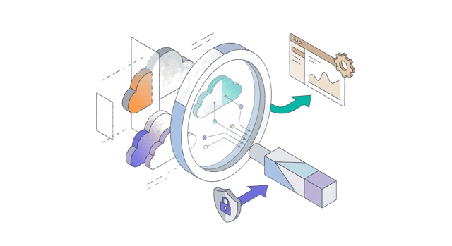 Illustrazione che rappresenta la visibilità frammentata dei costi cloud su più provider