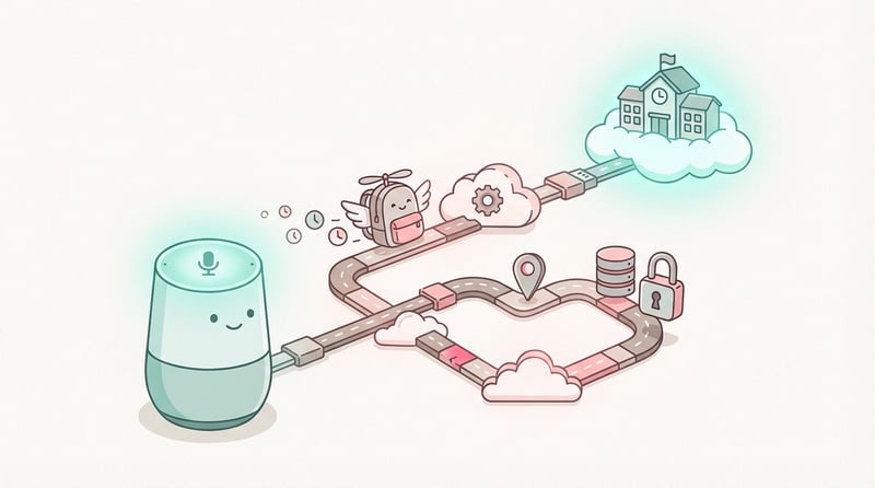 Get your kid ETA from school using Google Home, Cloud Functions, Datastore, Maps Directions API, and some Cloud KMS ;-)