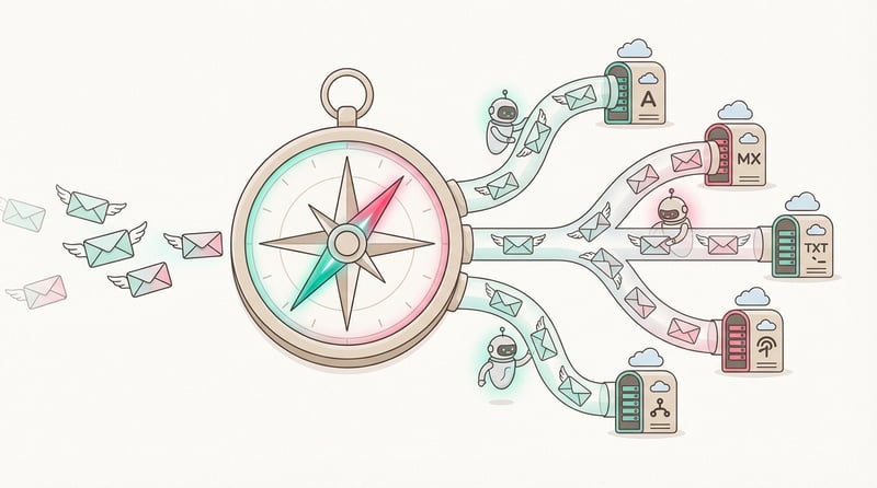 How DNS relates to email flow