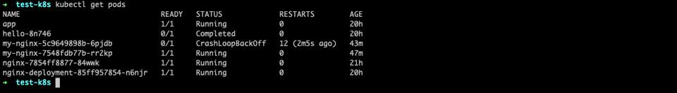 detect the Kubernetes CrashLoopBackOff