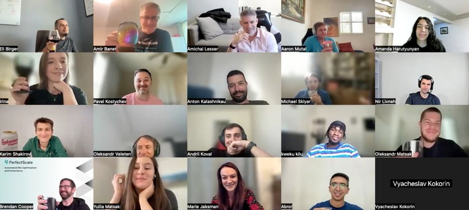 PerfectScale full remote team celebrating this big milestone