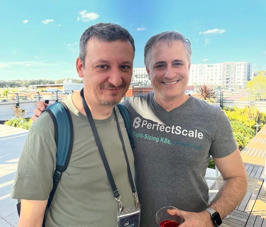 PerfectScale CEO and Co-Founder Amir Banet with Viktor Farcic