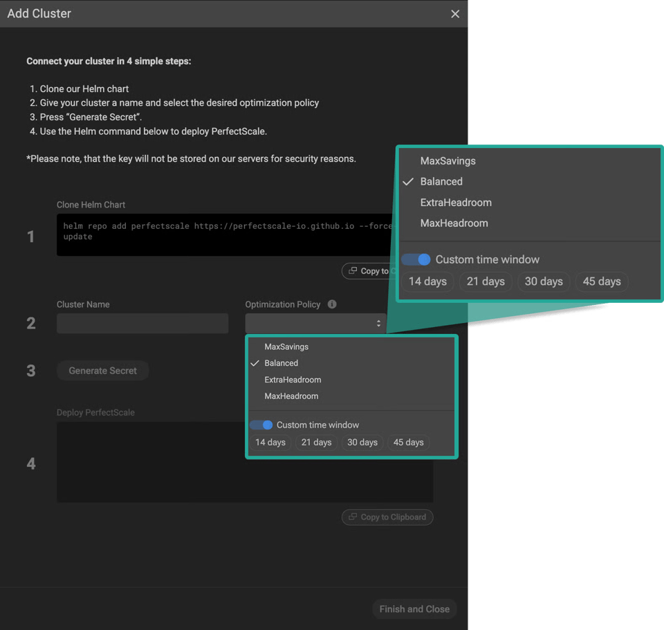 PerfectScale Optimization Policies