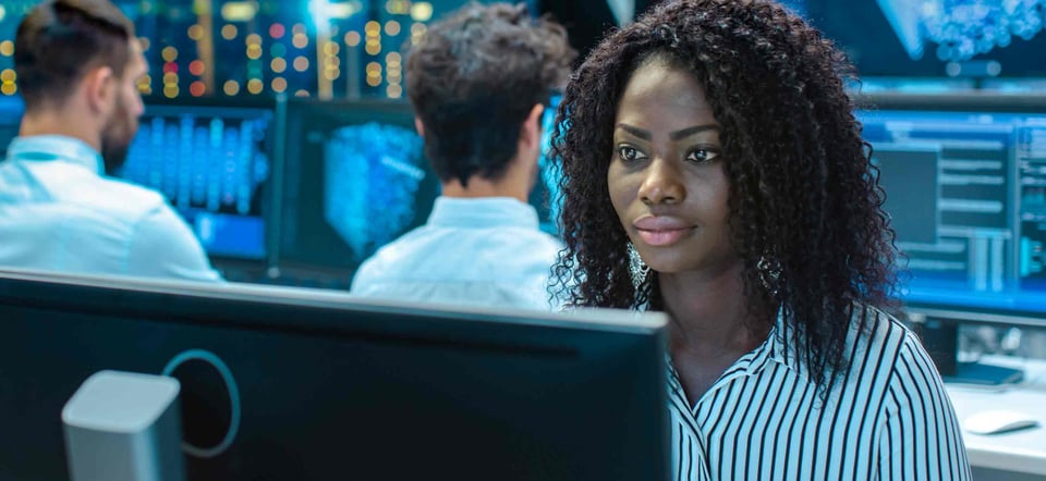 woman working on a computer