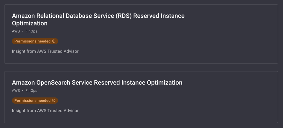 Cloud Intelligence™ Insights Reserve Instance recommendations