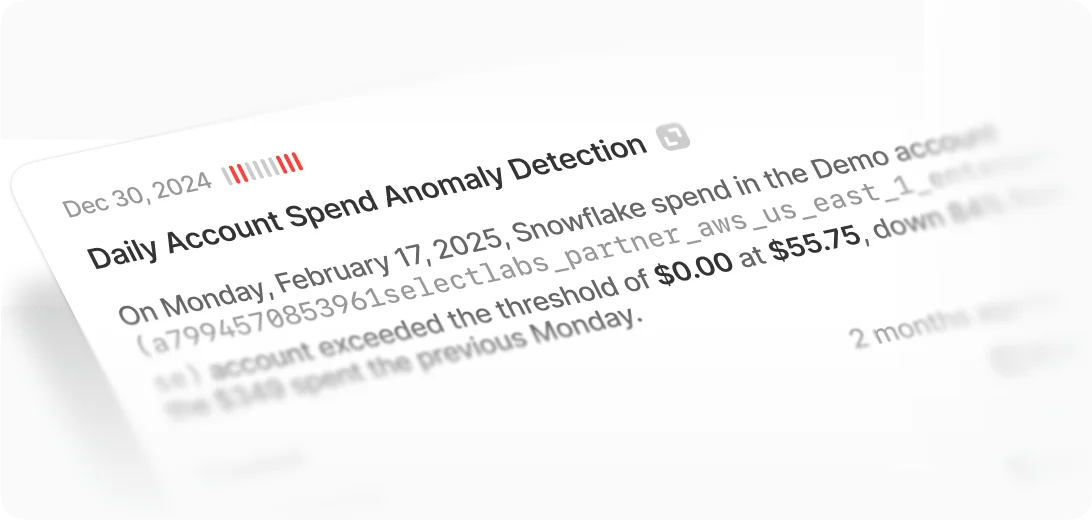 Daily account spend anomaly detection notification